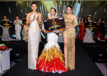 Á hậu Doanh nhân Hoàng Phượng Hồng Quế cảm xúc trào dâng khi được xướng tên tại Hoa hậu Doanh nhân Á – Âu 2022