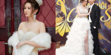 Á Quân Nguyễn Minh Yến xinh đẹp rạng ngời cùng chồng doanh nhân đi dự sự kiện