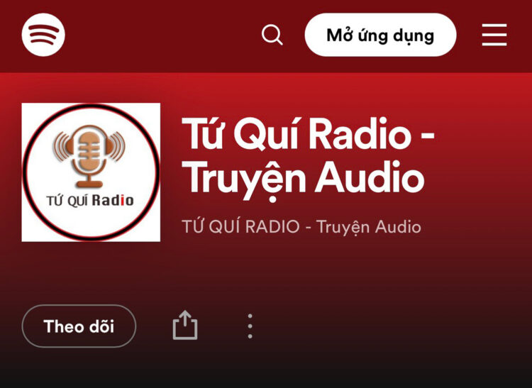 Ngoài kênh Youtube thì Tứ Quí Radio cũng đã có mặt trên nền tảng Spotify
